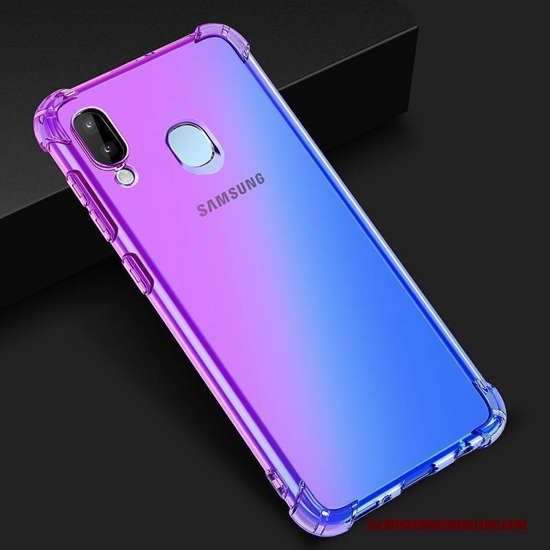 Custodia Samsung Galaxy M20 Telefono Porpora, Cover Samsung Galaxy M20 Blu Colore Sfumato