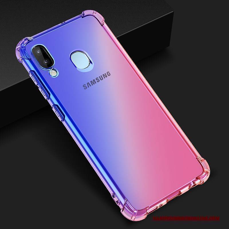 Custodia Samsung Galaxy M20 Telefono Porpora, Cover Samsung Galaxy M20 Blu Colore Sfumato