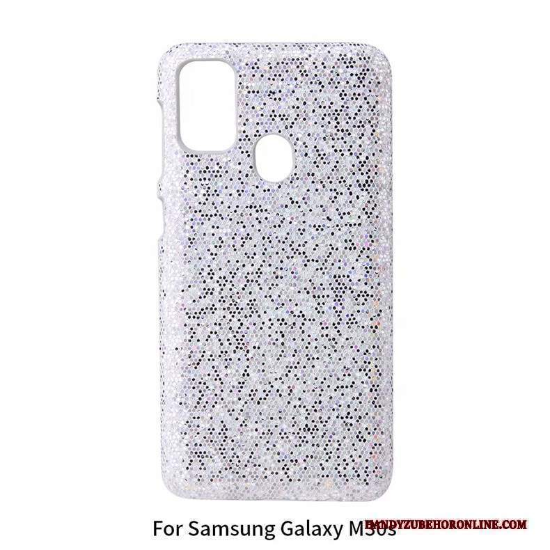 Custodia Samsung Galaxy M30s Creativo Marchio Di Tendenza Di Personalità, Cover Samsung Galaxy M30s Protezione Telefono Bianco