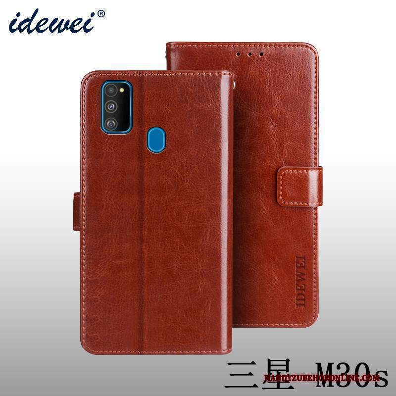 Custodia Samsung Galaxy M30s Folio Hemming Carta, Cover Samsung Galaxy M30s Portafoglio Morbidotelefono