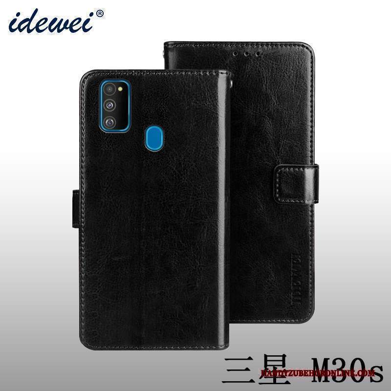 Custodia Samsung Galaxy M30s Folio Hemming Carta, Cover Samsung Galaxy M30s Portafoglio Morbidotelefono