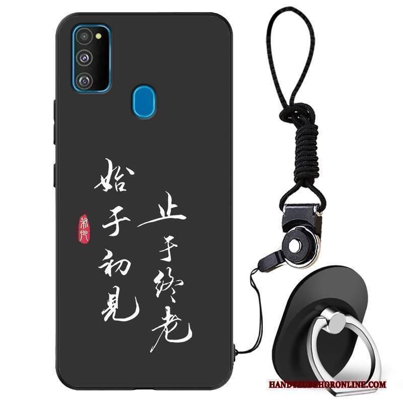 Custodia Samsung Galaxy M30s Moda Morbido Nero, Cover Samsung Galaxy M30s Protezione Telefono Marchio Di Tendenza