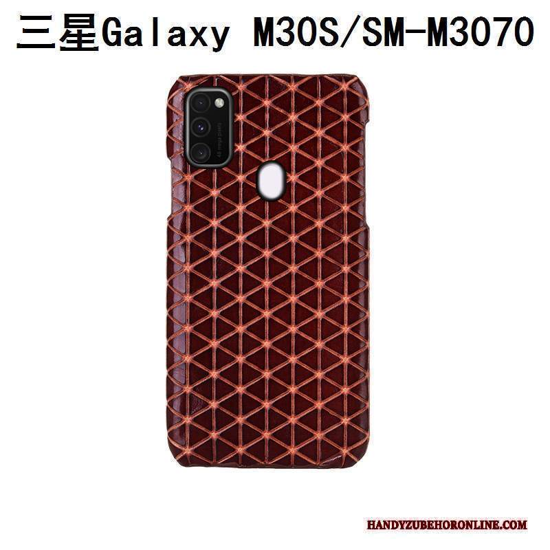 Custodia Samsung Galaxy M30s Pelle Anti-caduta Coperchio Posteriore, Cover Samsung Galaxy M30s Protezione A Quadritelefono