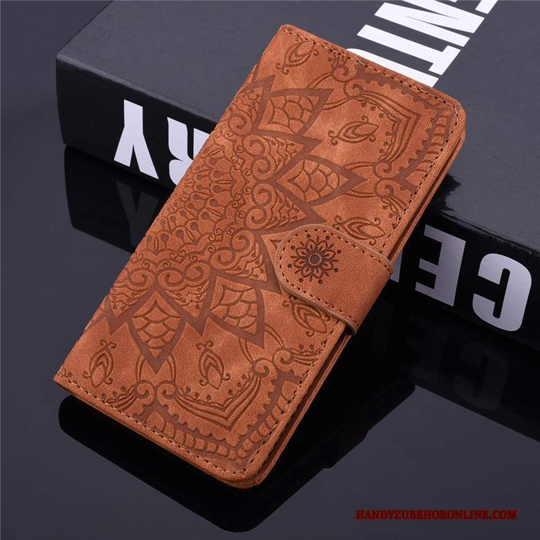 Custodia Samsung Galaxy M30s Pelle Fiori Totem, Cover Samsung Galaxy M30s Folio Telefono Morbido