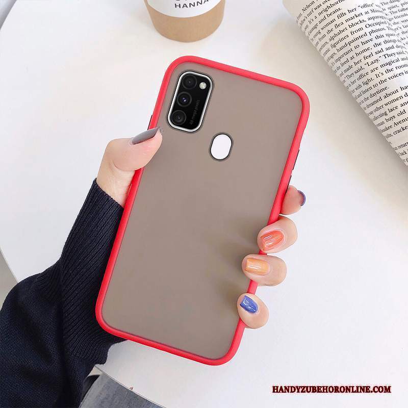 Custodia Samsung Galaxy M30s Protezione Anti-caduta Rosso, Cover Samsung Galaxy M30s Cuore Macchiati