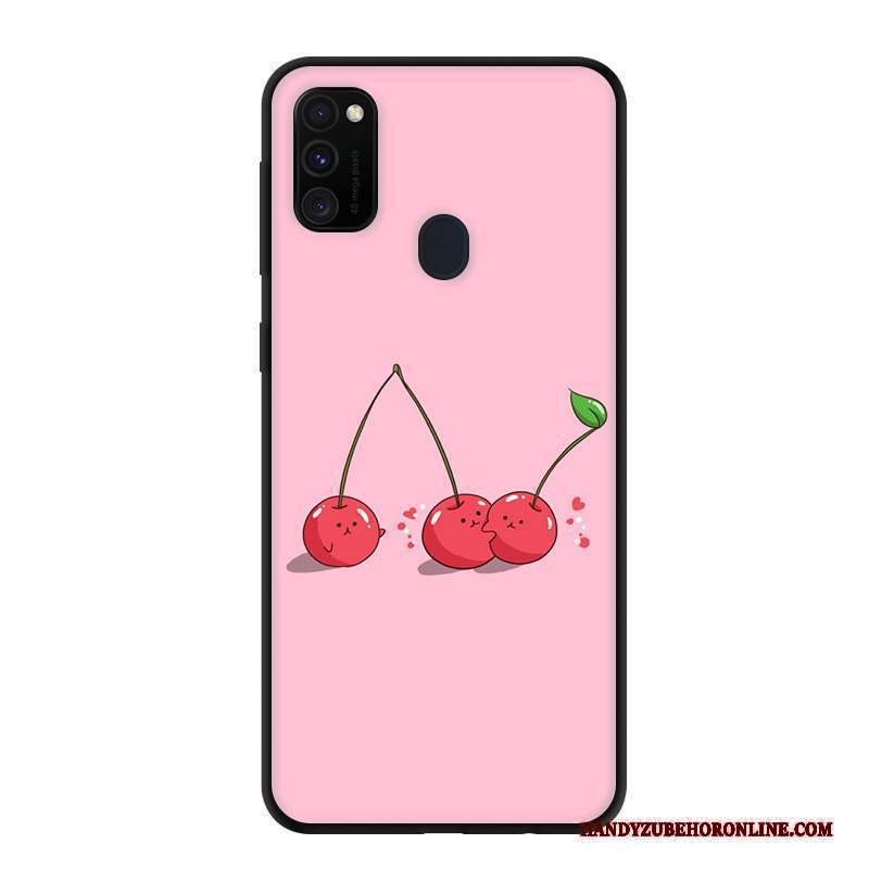 Custodia Samsung Galaxy M30s Protezione Macchiati Nero, Cover Samsung Galaxy M30s Morbido Rosa