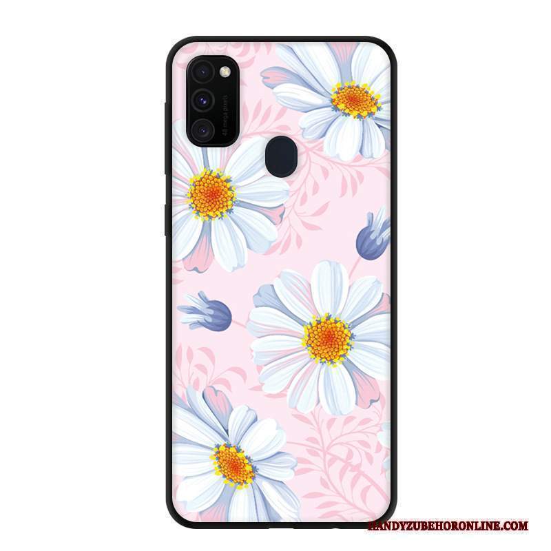 Custodia Samsung Galaxy M30s Protezione Macchiati Nero, Cover Samsung Galaxy M30s Morbido Rosa