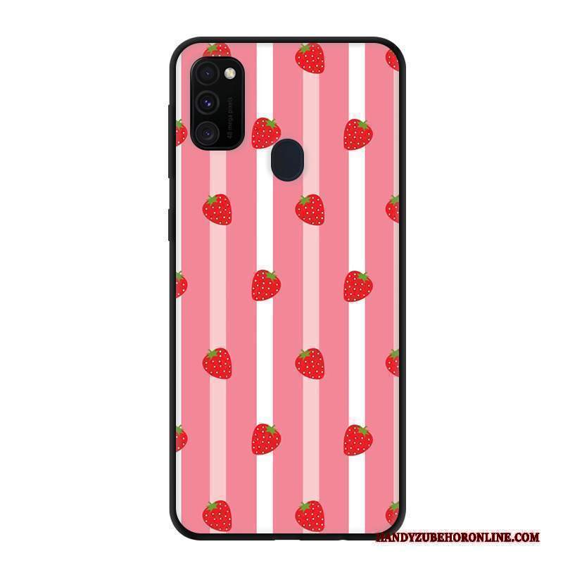 Custodia Samsung Galaxy M30s Protezione Macchiati Nero, Cover Samsung Galaxy M30s Morbido Rosa