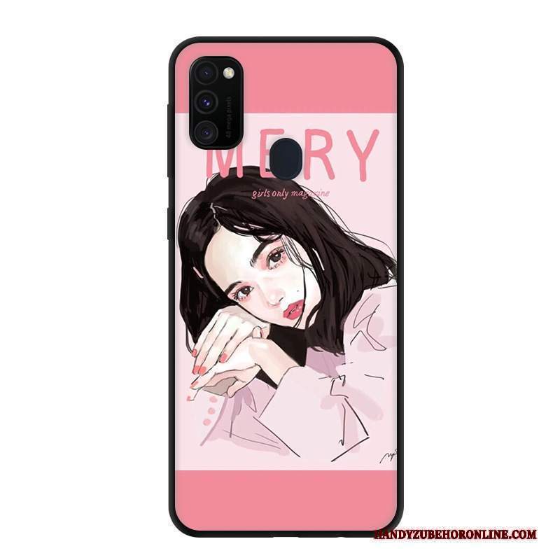 Custodia Samsung Galaxy M30s Protezione Macchiati Nero, Cover Samsung Galaxy M30s Morbido Rosa