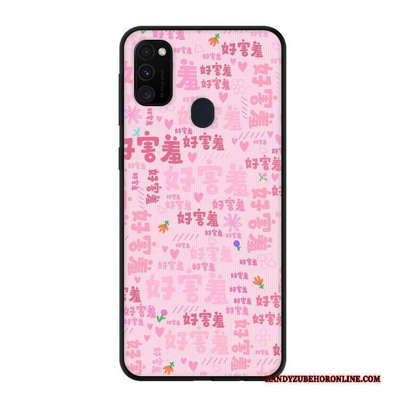 Custodia Samsung Galaxy M30s Protezione Macchiati Nero, Cover Samsung Galaxy M30s Morbido Rosa