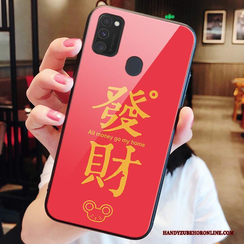 Custodia Samsung Galaxy M30s Protezione Vetro Nuovo, Cover Samsung Galaxy M30s Amanti Rosso