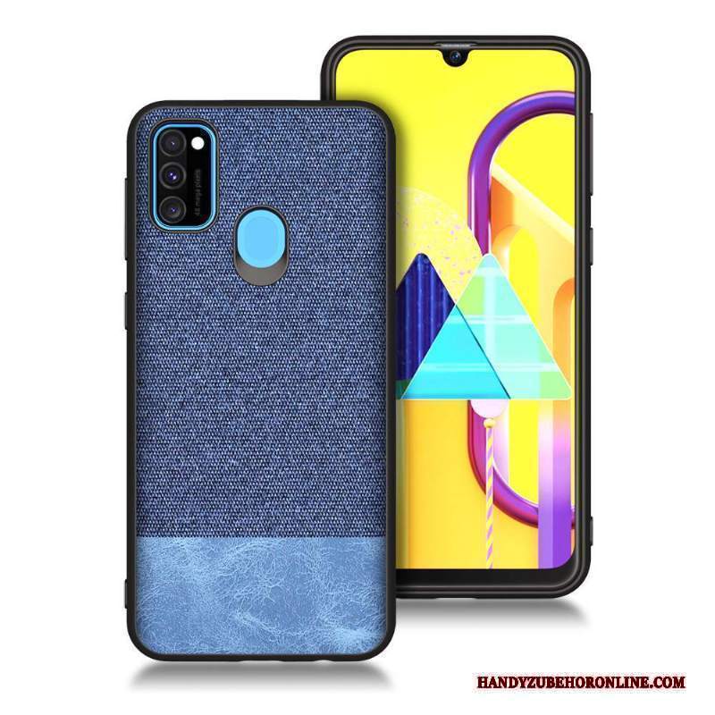 Custodia Samsung Galaxy M30s Silicone Morbido Blu, Cover Samsung Galaxy M30s Protezione Tutto Incluso Anti-caduta