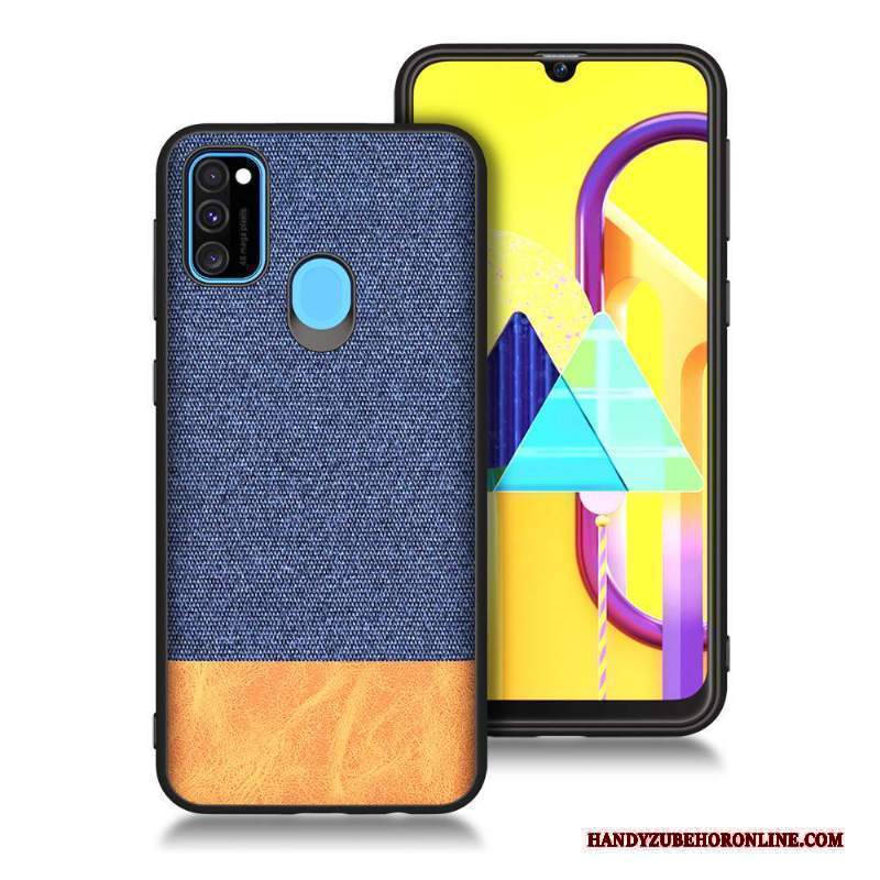 Custodia Samsung Galaxy M30s Silicone Morbido Blu, Cover Samsung Galaxy M30s Protezione Tutto Incluso Anti-caduta