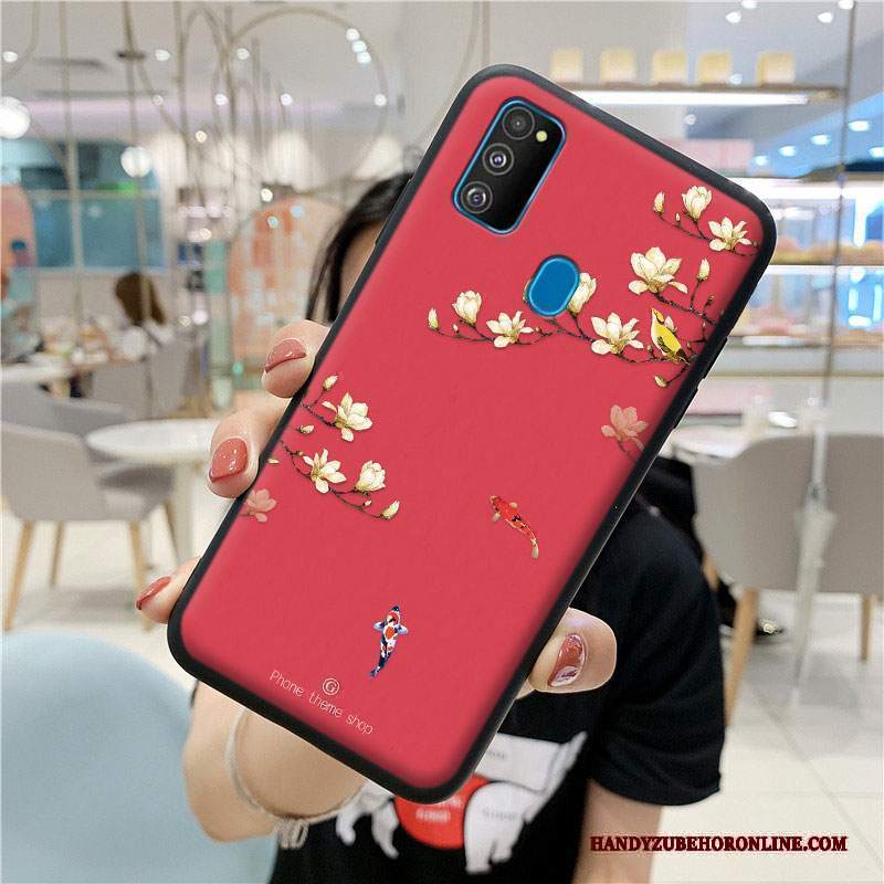 Custodia Samsung Galaxy M30s Silicone Morbidotelefono, Cover Samsung Galaxy M30s Protezione Stile Cinese Macchiati