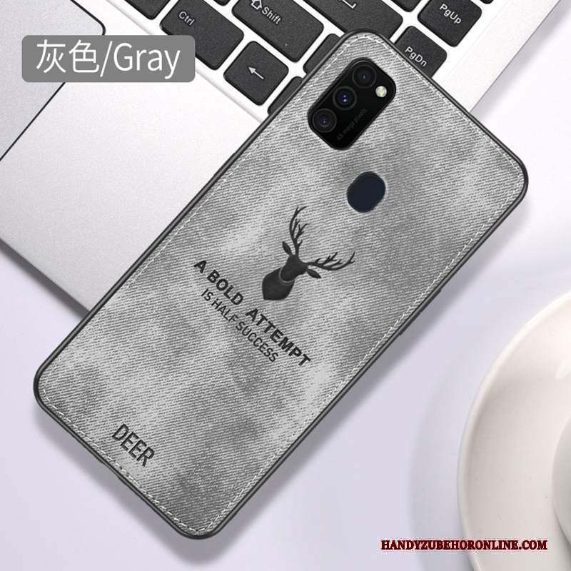 Custodia Samsung Galaxy M30s Silicone Ornamenti Appesi Grigio, Cover Samsung Galaxy M30s Protezione Panno Anti-caduta