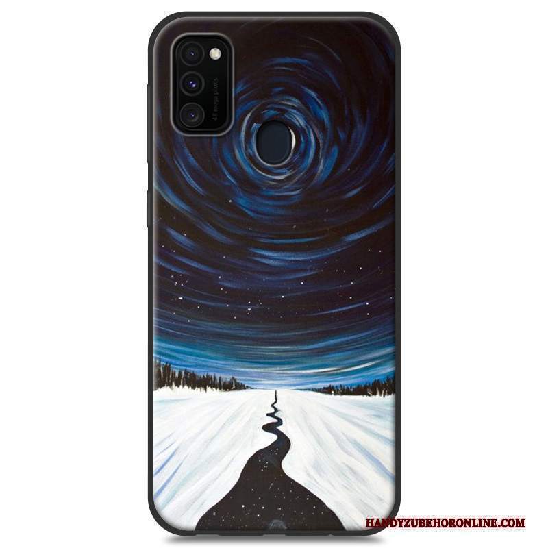 Custodia Samsung Galaxy M30s Silicone Telefono Bianco, Cover Samsung Galaxy M30s Cartone Animato Morbido Di Personalità