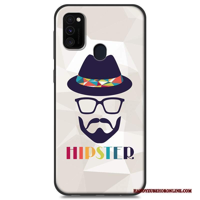 Custodia Samsung Galaxy M30s Silicone Telefono Bianco, Cover Samsung Galaxy M30s Cartone Animato Morbido Di Personalità