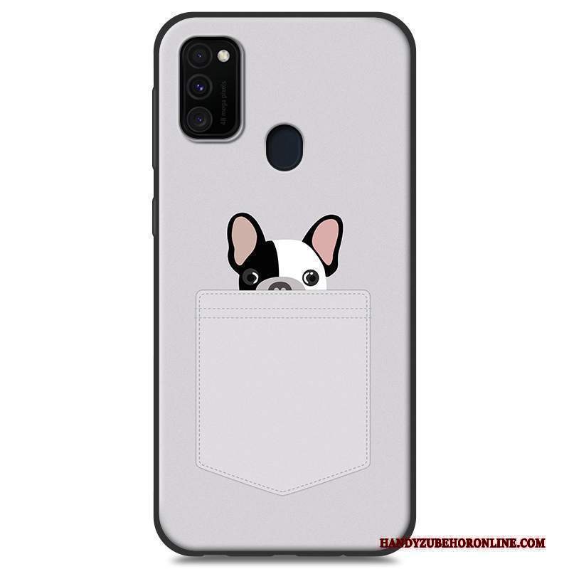 Custodia Samsung Galaxy M30s Silicone Telefono Bianco, Cover Samsung Galaxy M30s Cartone Animato Morbido Di Personalità