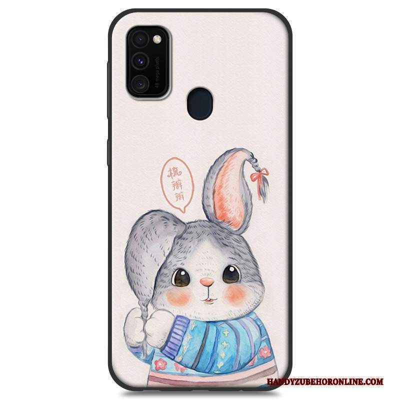 Custodia Samsung Galaxy M30s Silicone Telefono Bianco, Cover Samsung Galaxy M30s Cartone Animato Morbido Di Personalità