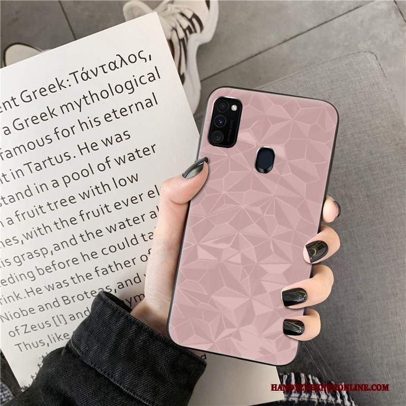 Custodia Samsung Galaxy M30s Silicone Telefono Monocromatico, Cover Samsung Galaxy M30s Forma Del Diamante Di Personalità