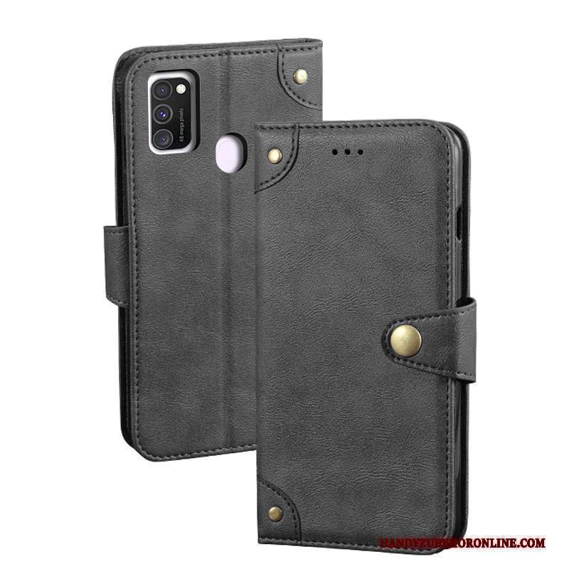 Custodia Samsung Galaxy M30s Vintage Rossotelefono, Cover Samsung Galaxy M30s Folio Carta Marchio Di Tendenza