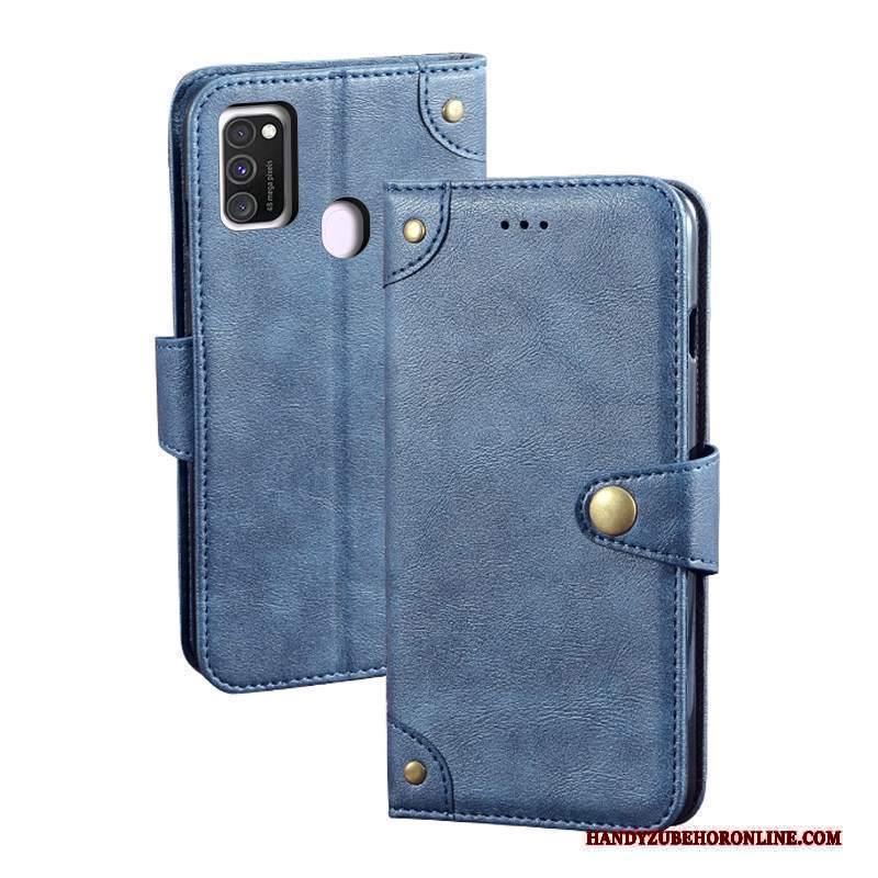 Custodia Samsung Galaxy M30s Vintage Rossotelefono, Cover Samsung Galaxy M30s Folio Carta Marchio Di Tendenza