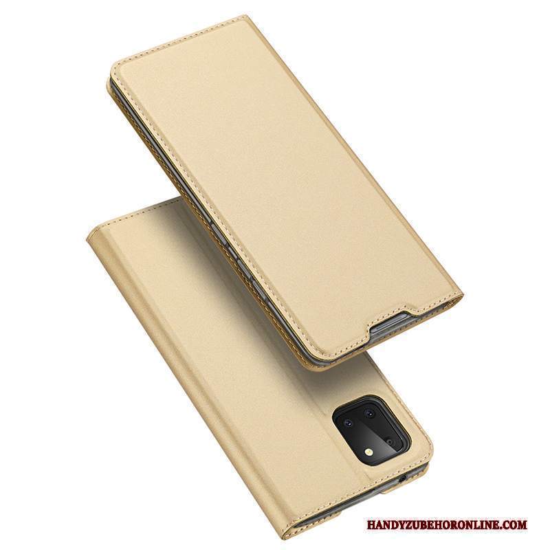 Custodia Samsung Galaxy Note 10 Lite Folio Carta Anti-caduta, Cover Samsung Galaxy Note 10 Lite Pelle Oro Morbido