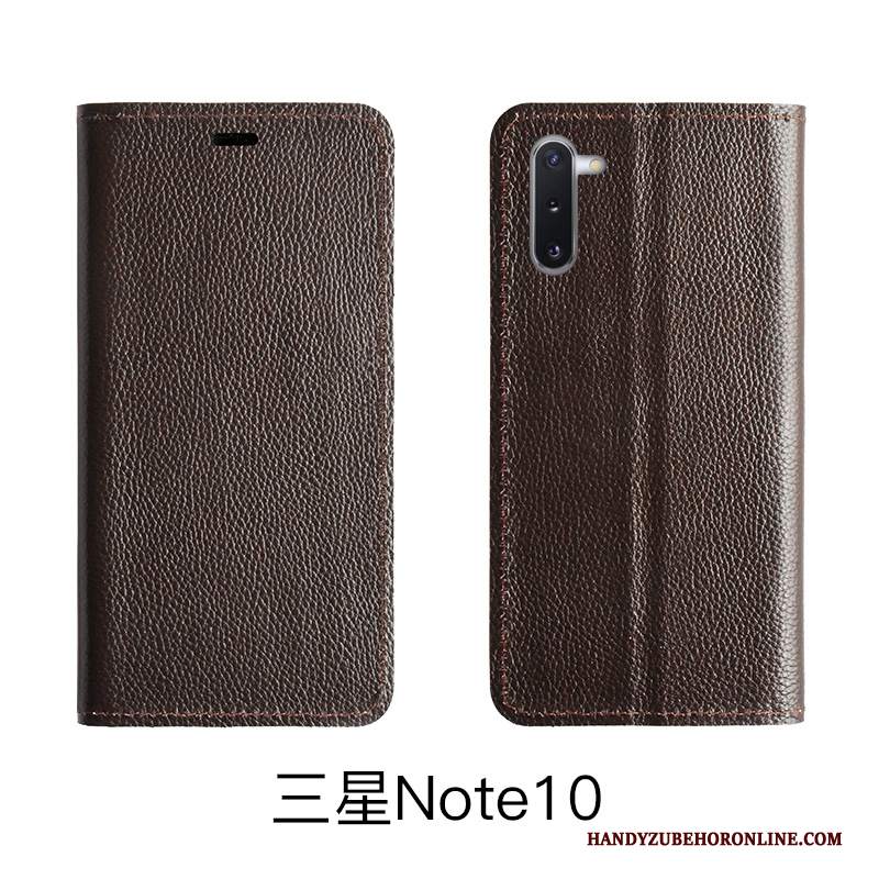 Custodia Samsung Galaxy Note 10 Lite Pelle Telefono Modello, Cover Samsung Galaxy Note 10 Lite Folio Litchi Mucca