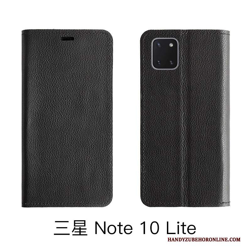 Custodia Samsung Galaxy Note 10 Lite Pelle Telefono Modello, Cover Samsung Galaxy Note 10 Lite Folio Litchi Mucca