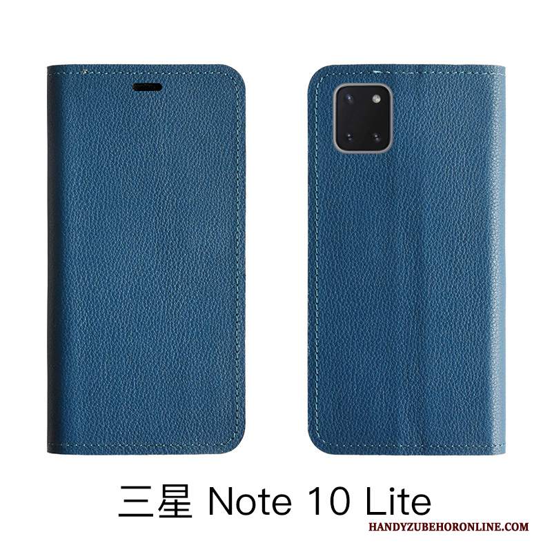 Custodia Samsung Galaxy Note 10 Lite Pelle Telefono Modello, Cover Samsung Galaxy Note 10 Lite Folio Litchi Mucca