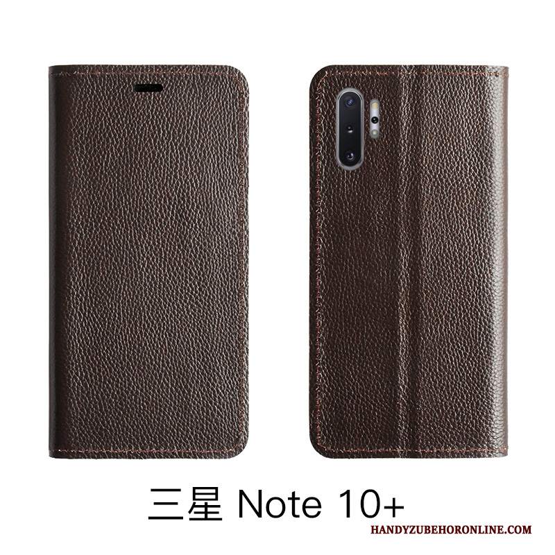 Custodia Samsung Galaxy Note 10 Lite Pelle Telefono Modello, Cover Samsung Galaxy Note 10 Lite Folio Litchi Mucca