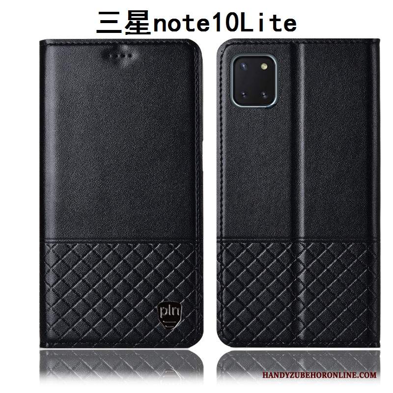 Custodia Samsung Galaxy Note 10 Lite Protezione Tutto Incluso Nero, Cover Samsung Galaxy Note 10 Lite Pelle Anti-cadutatelefono