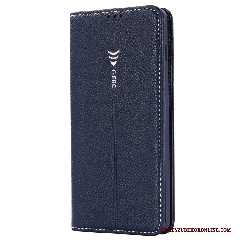 Custodia Samsung Galaxy Note 10+ Pelle Blu, Cover Samsung Galaxy Note 10+ Protezione