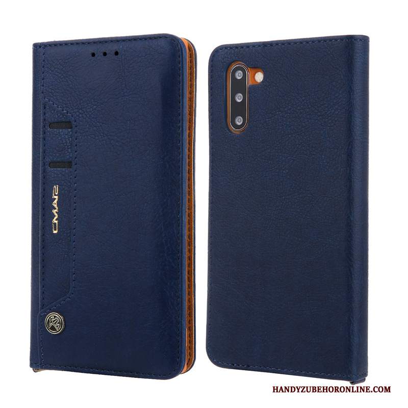 Custodia Samsung Galaxy Note 10 Pelle Blutelefono, Cover Samsung Galaxy Note 10 Protezione