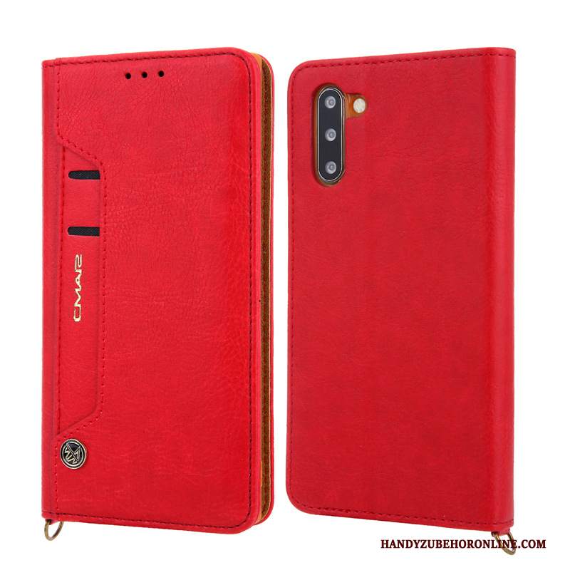 Custodia Samsung Galaxy Note 10 Pelle Blutelefono, Cover Samsung Galaxy Note 10 Protezione