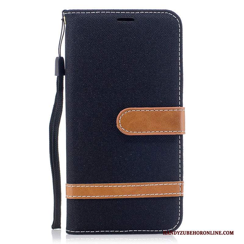 Custodia Samsung Galaxy Note 10 Pelle Denim Grigio, Cover Samsung Galaxy Note 10 Folio Carta Tutto Incluso