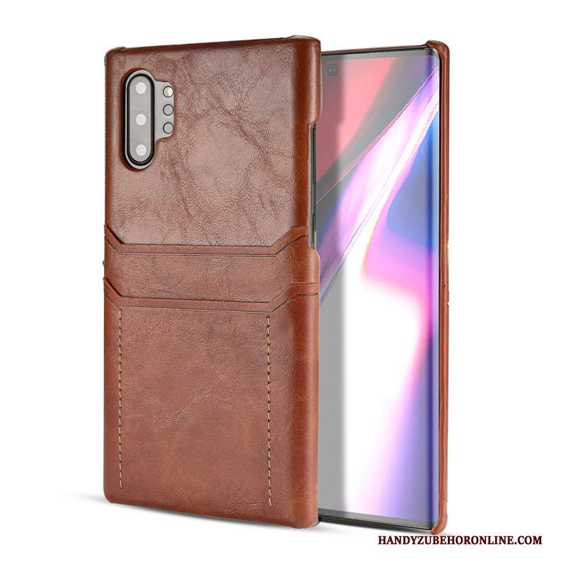 Custodia Samsung Galaxy Note 10+ Pelle Nerotelefono, Cover Samsung Galaxy Note 10+ Protezione