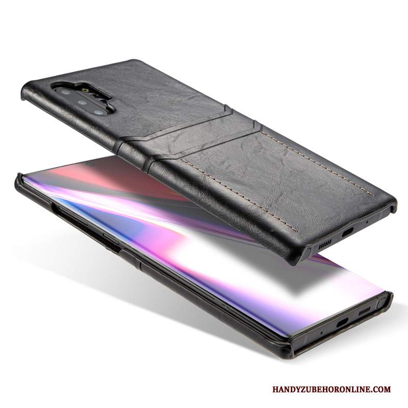 Custodia Samsung Galaxy Note 10+ Pelle Nerotelefono, Cover Samsung Galaxy Note 10+ Protezione