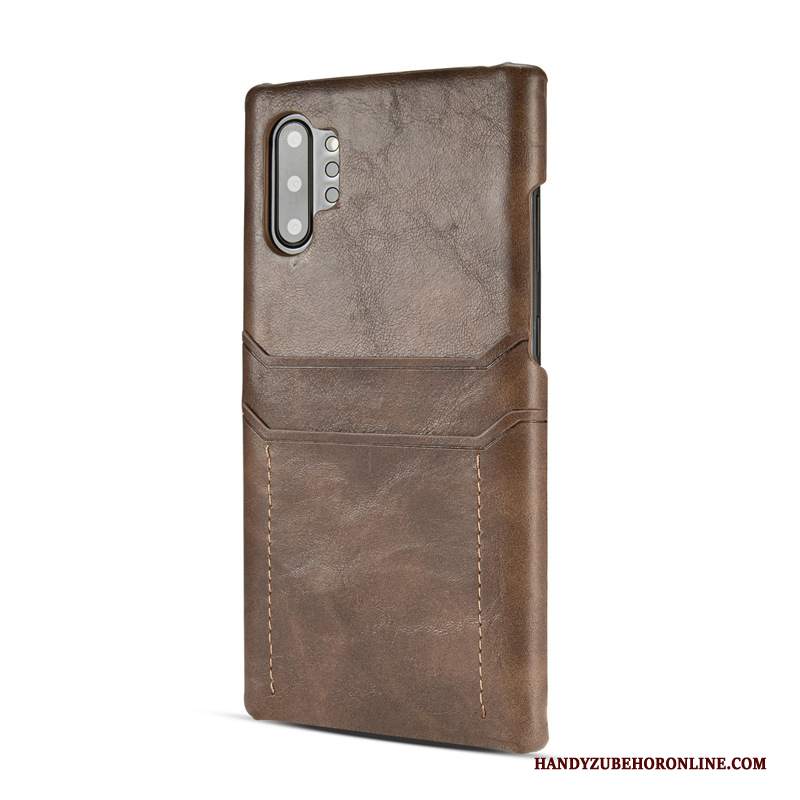 Custodia Samsung Galaxy Note 10+ Pelle Nerotelefono, Cover Samsung Galaxy Note 10+ Protezione