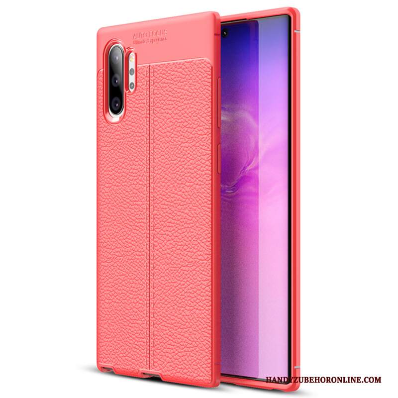 Custodia Samsung Galaxy Note 10+ Silicone Tutto Incluso Morbido, Cover Samsung Galaxy Note 10+ Litchi Modello