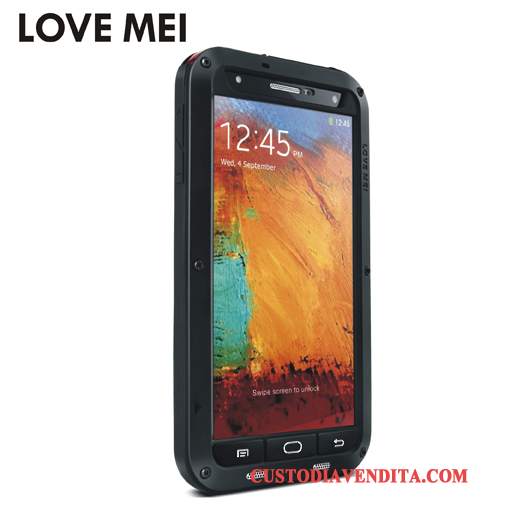 Custodia Samsung Galaxy Note 3 Protezione Coperchio Posteriore Tutto Incluso, Cover Samsung Galaxy Note 3 Metallo Nero