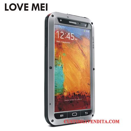 Custodia Samsung Galaxy Note 3 Protezione Coperchio Posteriore Tutto Incluso, Cover Samsung Galaxy Note 3 Metallo Nero