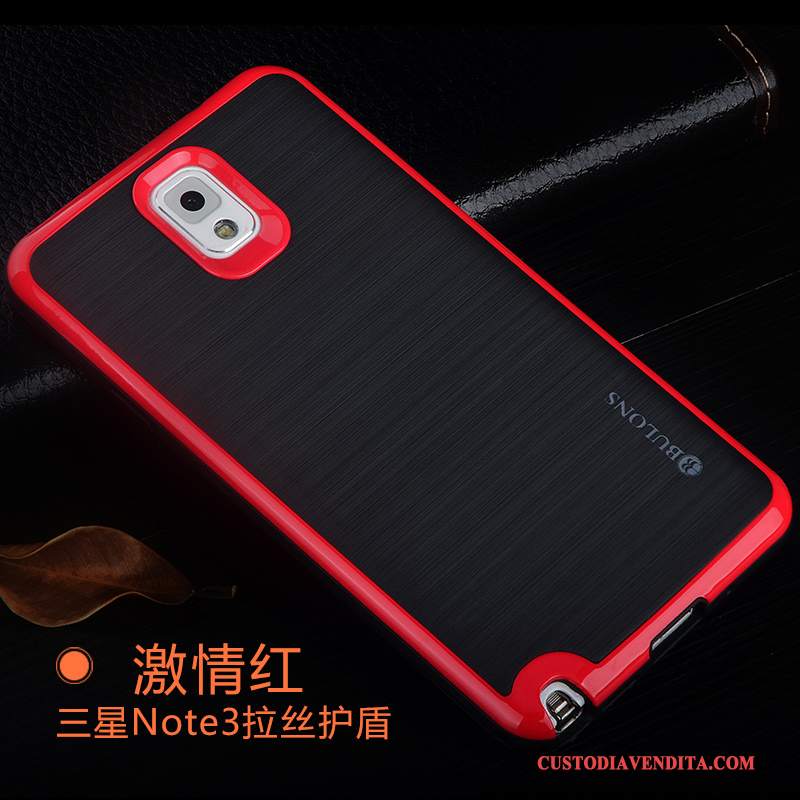 Custodia Samsung Galaxy Note 3 Silicone Anti-caduta Telaio, Cover Samsung Galaxy Note 3 Protezione Coperchio Posteriore Rosso