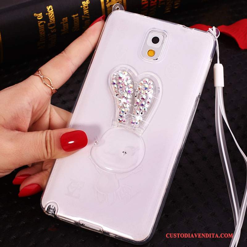 Custodia Samsung Galaxy Note 3 Silicone Nuovotelefono, Cover Samsung Galaxy Note 3 Strass Porpora Ornamenti Appesi