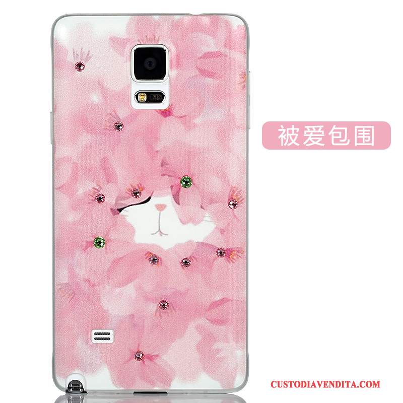 Custodia Samsung Galaxy Note 4 Cartone Animato Sottile Rosa, Cover Samsung Galaxy Note 4 Protezione Bellotelefono