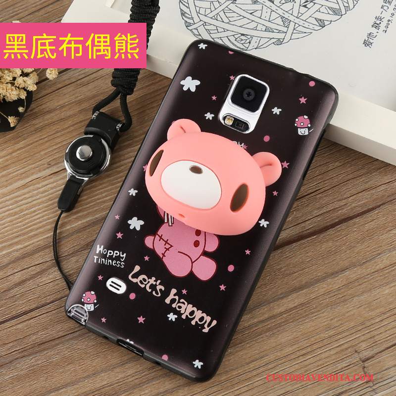 Custodia Samsung Galaxy Note 4 Cartone Animato Telefono Rosa, Cover Samsung Galaxy Note 4 Silicone Tutto Incluso Ornamenti Appesi