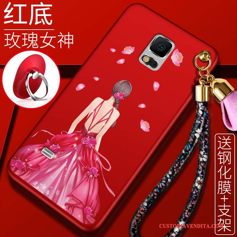 Custodia Samsung Galaxy Note 4 Creativo Morbidotelefono, Cover Samsung Galaxy Note 4 Silicone Rosso Anti-caduta