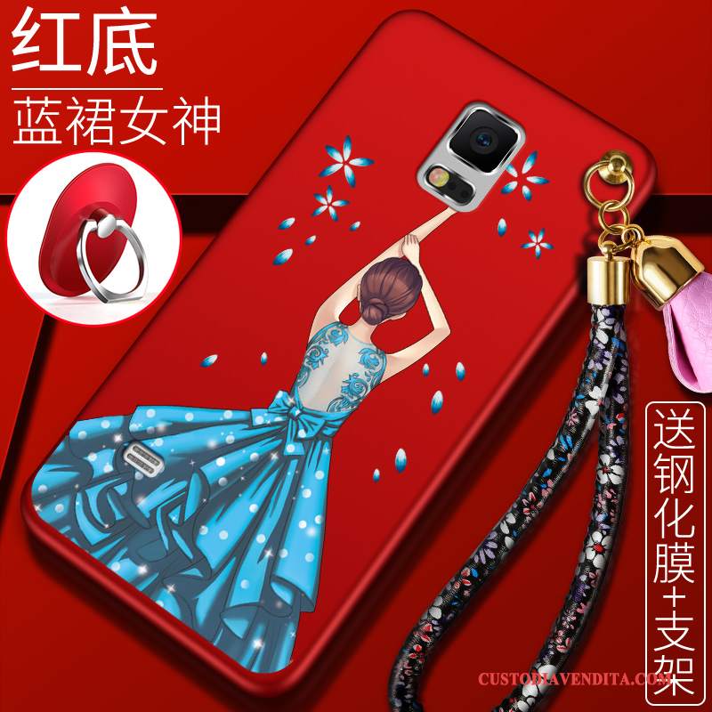 Custodia Samsung Galaxy Note 4 Creativo Morbidotelefono, Cover Samsung Galaxy Note 4 Silicone Rosso Anti-caduta