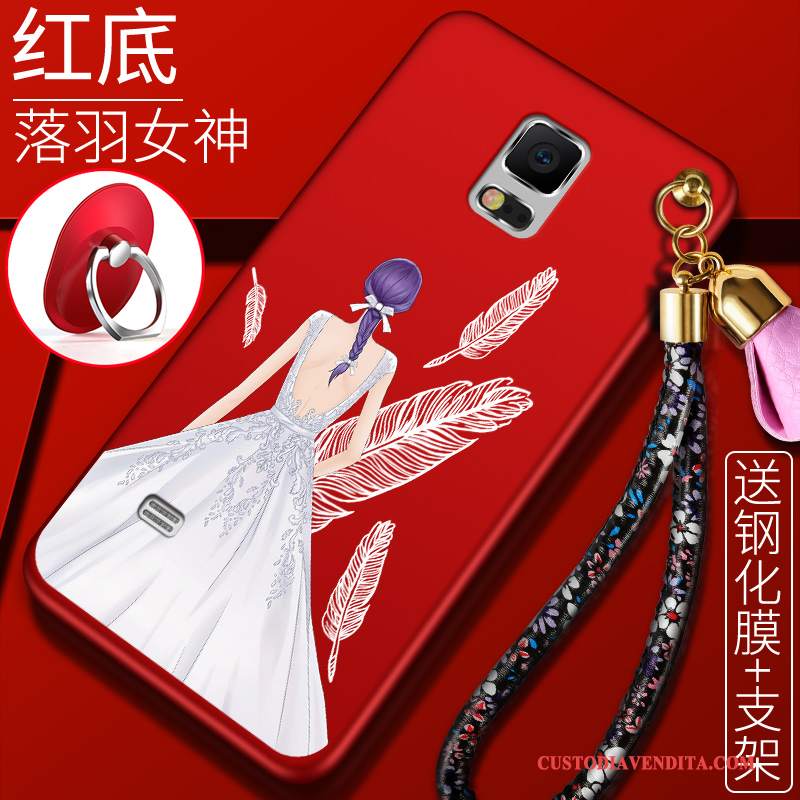 Custodia Samsung Galaxy Note 4 Creativo Morbidotelefono, Cover Samsung Galaxy Note 4 Silicone Rosso Anti-caduta