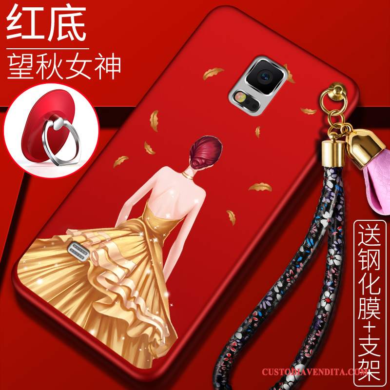 Custodia Samsung Galaxy Note 4 Creativo Morbidotelefono, Cover Samsung Galaxy Note 4 Silicone Rosso Anti-caduta